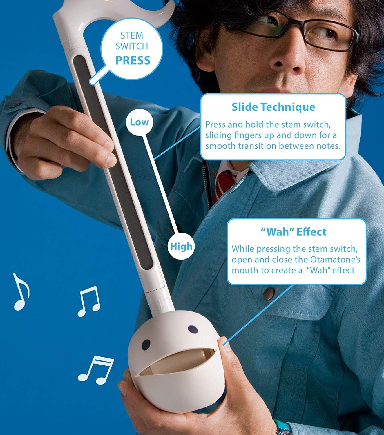 Otamatone Regular [Yellow] and Otamatone Deluxe [Black] Bundle Japanese Electronic Musical Instrument Portable Music Synthesizer Maywa Denki Award Winning Educational Fun Gift for Children Teen Adult