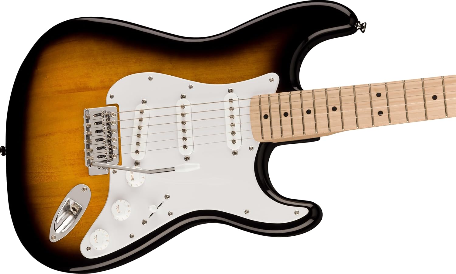 Squire Sonic Stratocaster Electric Guitar, 2-Color Sunburst, Maple Fingerboard, White Pickguard