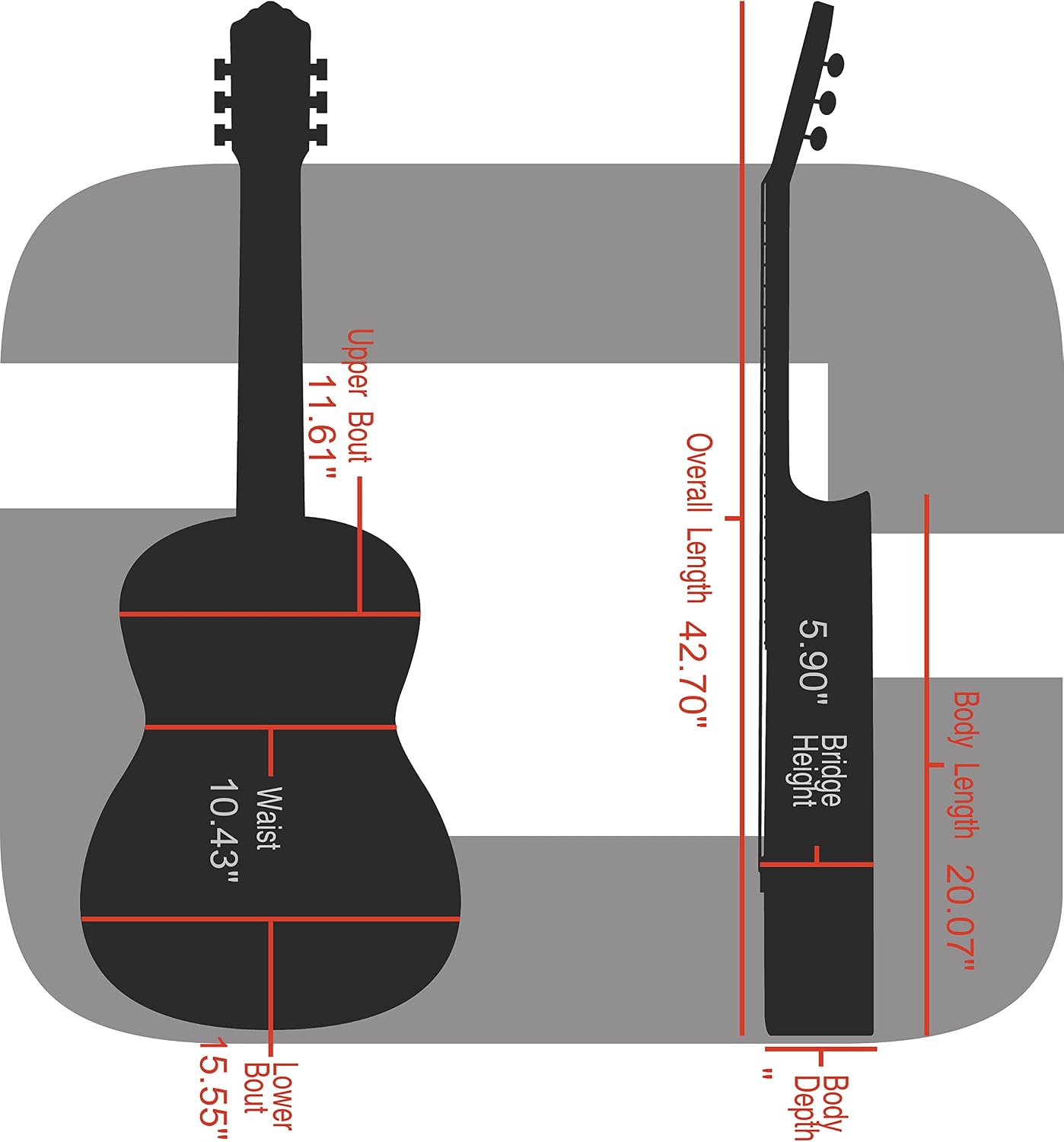 Crossrock Wooden Guitar Case fits 12-Frets 000/OM Acoustic Guitars - Stainless Steel Latches, Sponge Lining, Metal Feet, Storage Space - Vinyl Tweed (CRW620-00012TW)