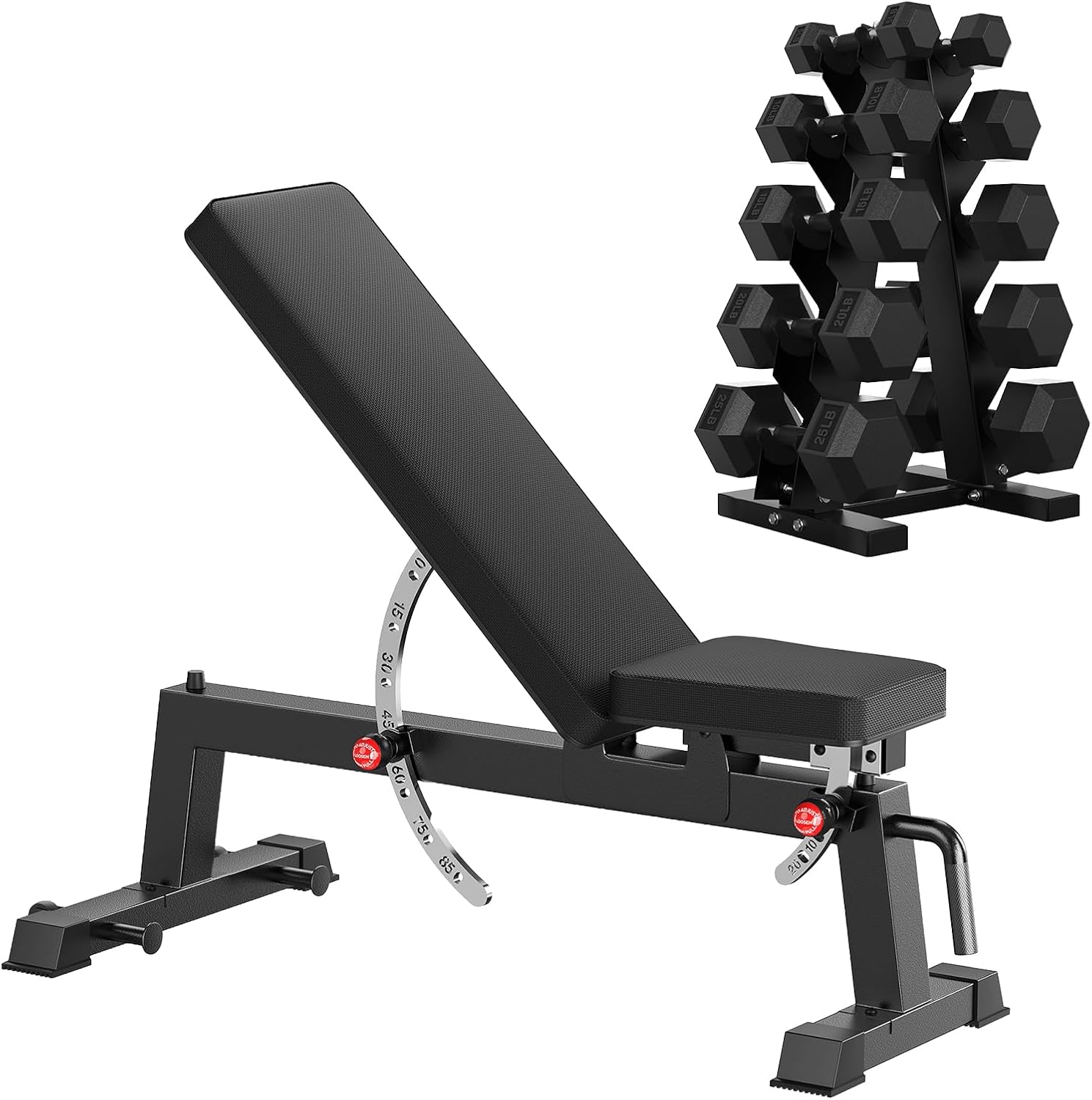 HANDBODE Adjustable Weight Bench for Full Body Workout, 1300 LBS Weight Capacity Bench Press Bench of Home Gym Strength Training, Incline Upright Flat Utility Workout Bench with Fast Adjustment