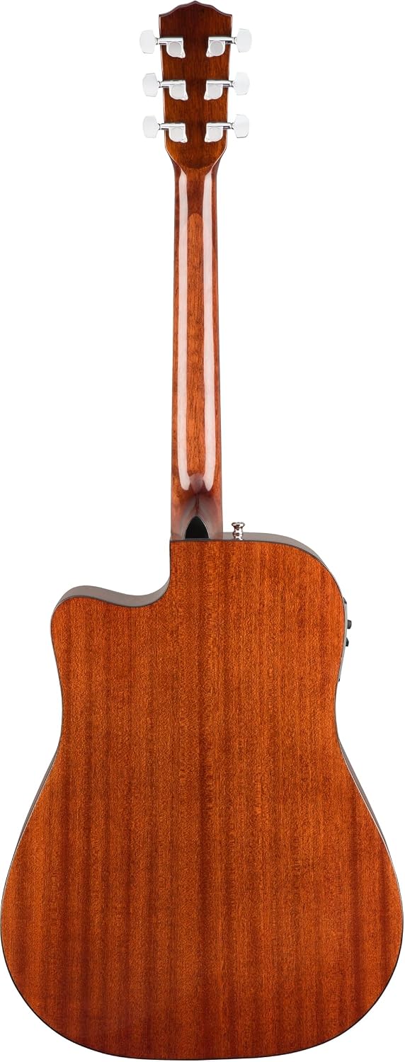 Fender CD-140SCE All-Mahogany Dreadnought Cutaway Acoustic Electric Guitar, with 2-Year Warranty, Fishman Pickup and Preamp System, Natural, with Case