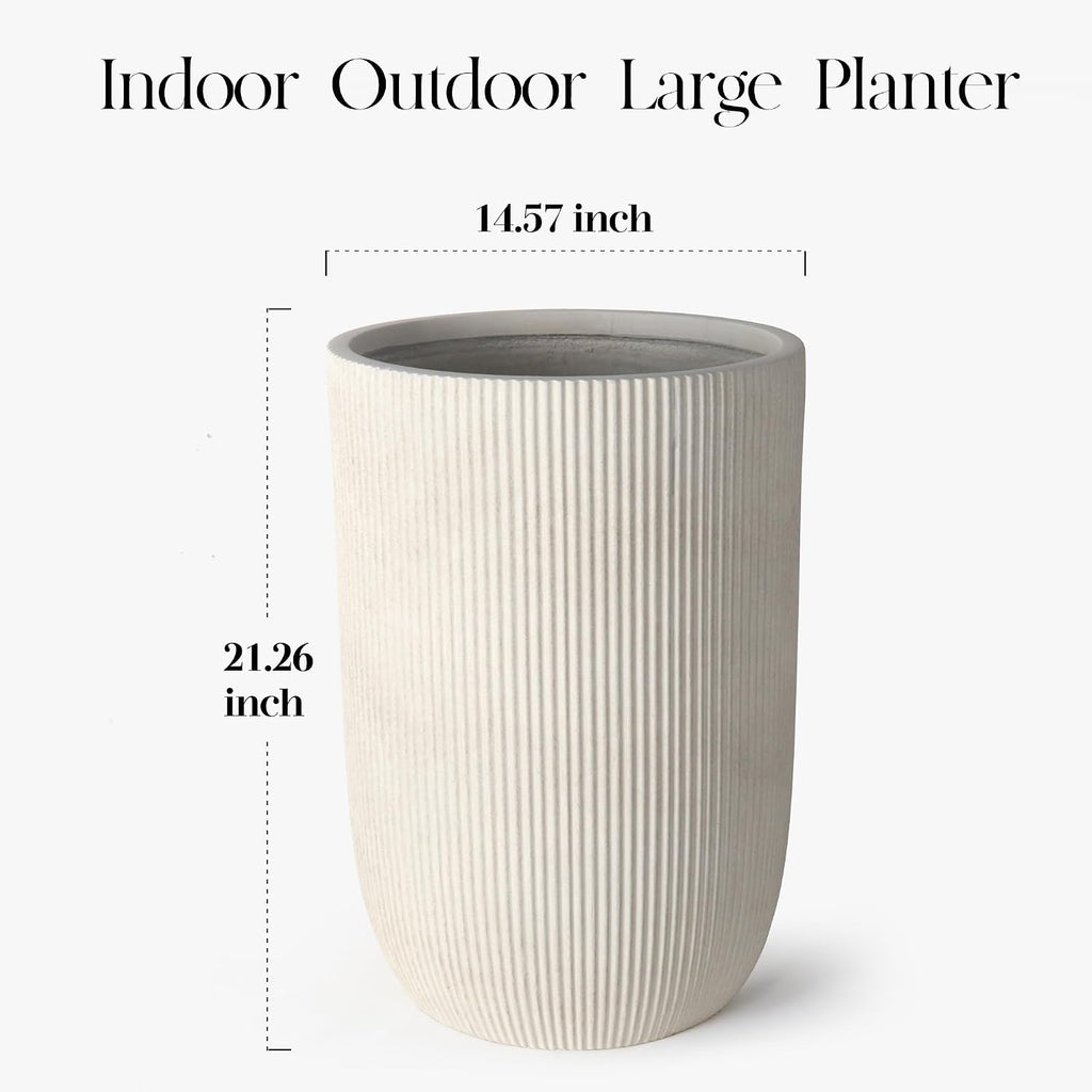 Oakrain 21' H Tall Planter, Large Indoor Outdoor Decorative Pot with Drainage Hole, Modern Decorative Garden Pots for Home Patio Porch, Living Room, Entryway