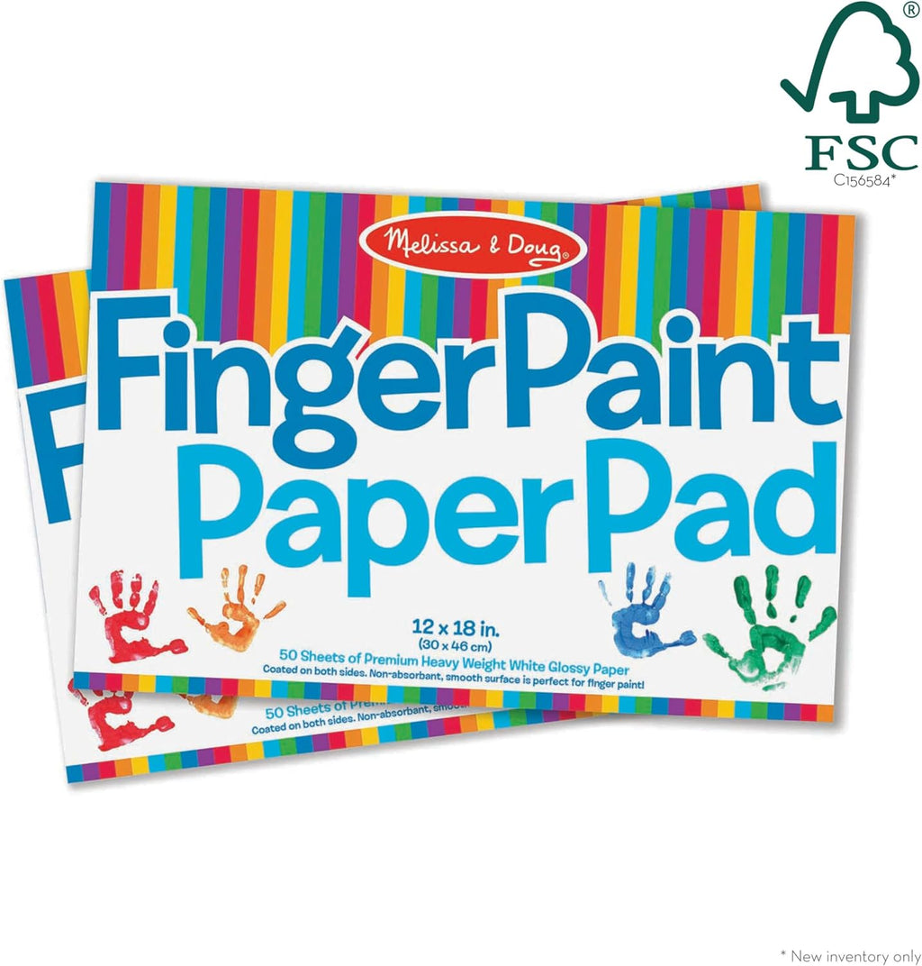 Melissa & Doug Finger Paint Paper Pad (20-Pack, 50-Sheets Each) - 12x18 Inch Art Paper for Kids Activities, Arts and Crafts, and Homeschool Essentials - FSC Certified