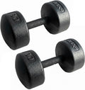 Legacy Solid Round Dumbbell Black – Heavy Duty Cast Iron Hand Weight with Knurled Ergonomic Grip for Strength Training, Muscle Toning, Home Gym Workout – 5 lb to 150 lb In Single & Pair