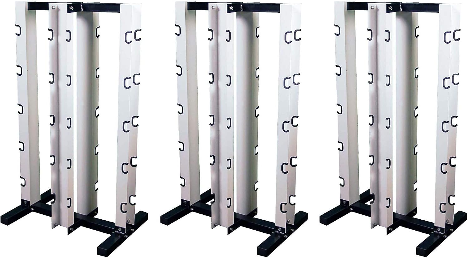 Ader Black Octagon Rubber Dumbbell Set with Rack