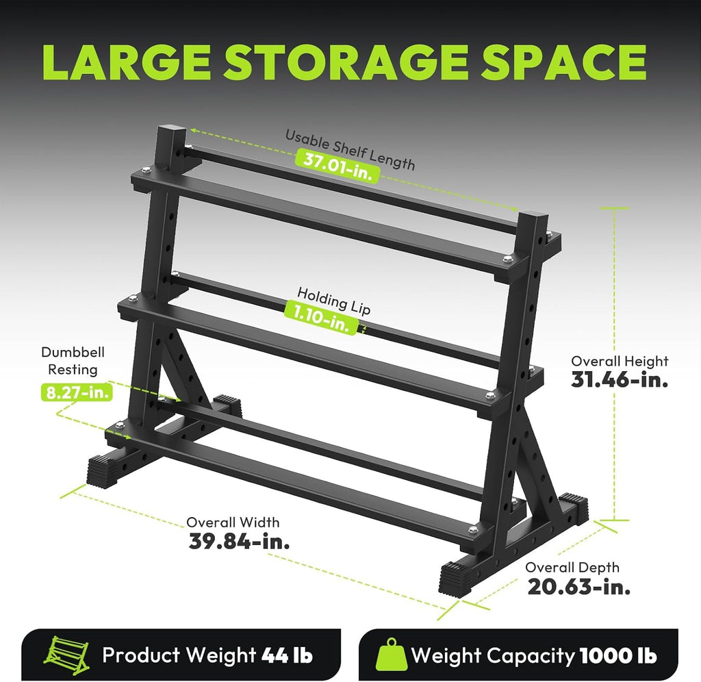 HANDBODE Hex Dumbbell Set with Rack, 300-840 lb Rubber Coated Fixed Weights Sets with Heavy Duty Storage Stand, Hexagon Shape, Multiple Weight Options Home Gym Equipment for Strength Training