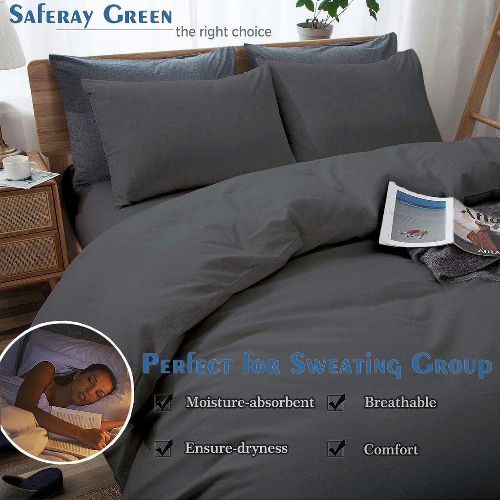 100% Cotton Oversized King plus 3 Piece Duvet Cover set 128x120 inch Breathable Luxury Soft & Cozy | Durable and Fade Resistant | Double Hem-Stitched Sateen Weave (Oversized King plus, Gray)