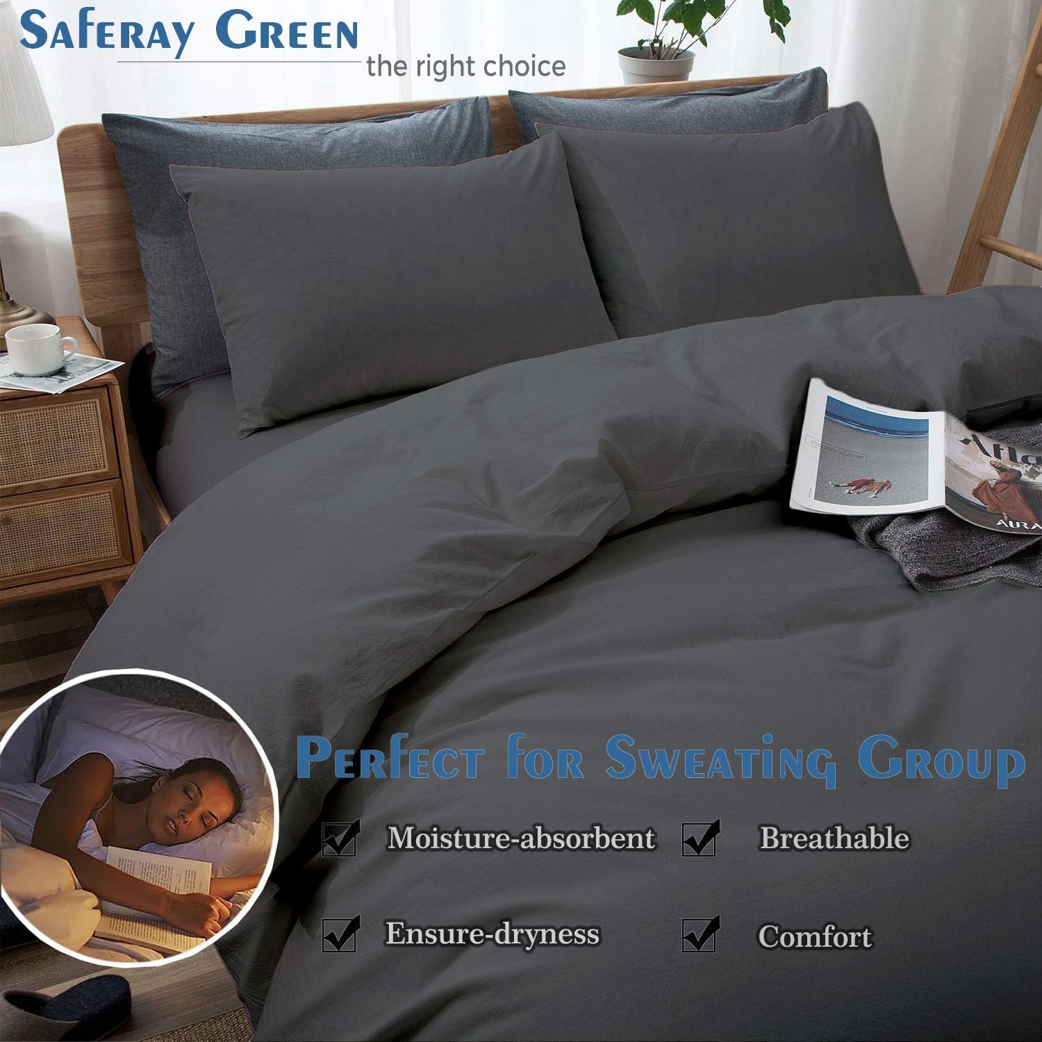 100% Cotton Oversized King plus 3 Piece Duvet Cover set 128x120 inch Breathable Luxury Soft & Cozy | Durable and Fade Resistant | Double Hem-Stitched Sateen Weave (Oversized King plus, Gray)