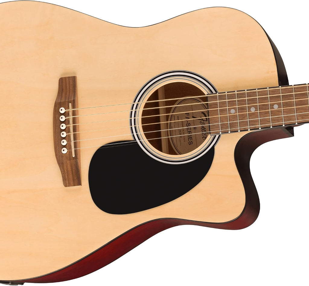 Fender FA Series Dreadnought Acoustic-Electric Guitar - Natural Bundle with Gig Bag, Strap, Strings, Picks, and Austin Bazaar Instructional DVD