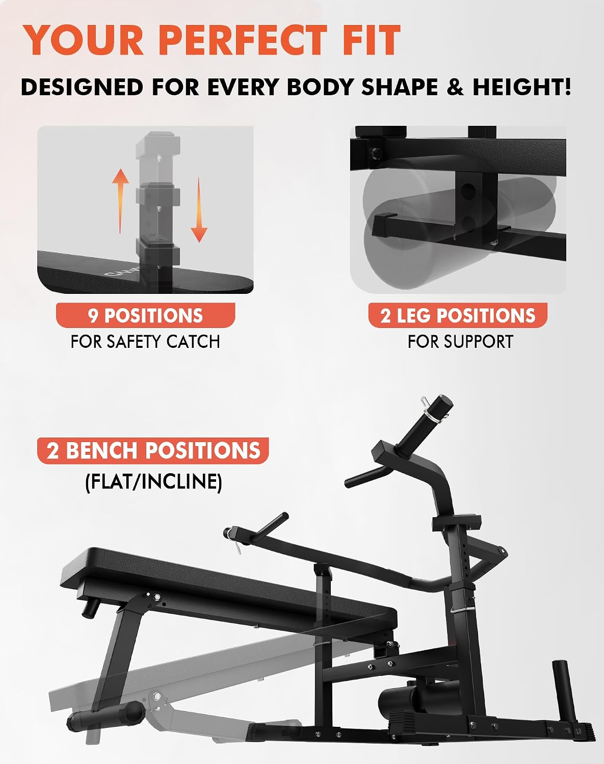 GMWD Chest Press Machine, 1200LBS Bench Press Machine with Independent Converging Arms, Adjustable Flat Incline Bench for Chest, AB Workouts, Shoulder Home Gym Equipment, V1