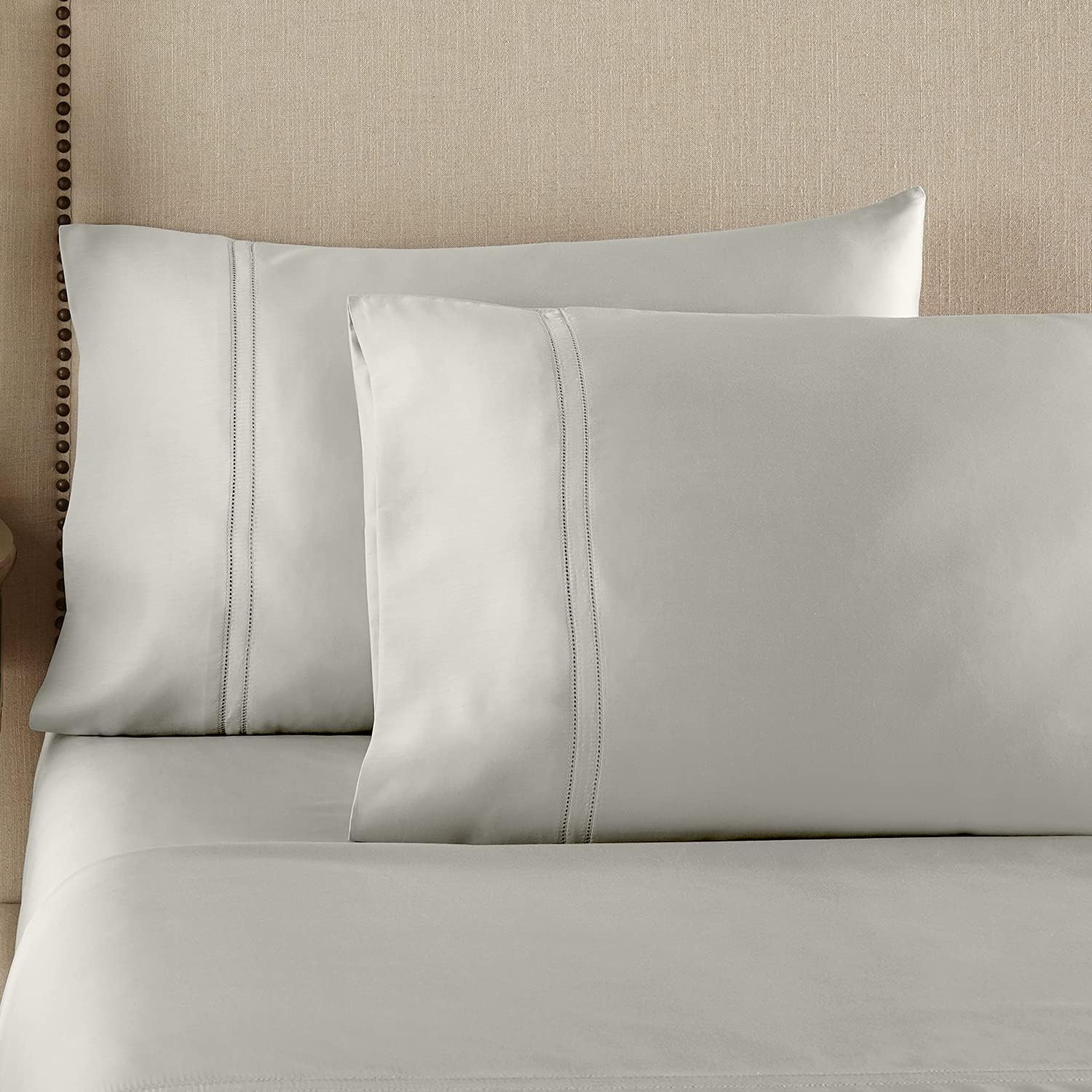 Pure Parima Yalda Sheet Set – 100% Certified Egyptian Cotton, Double-Hem Stitch, Twin XL, Linen