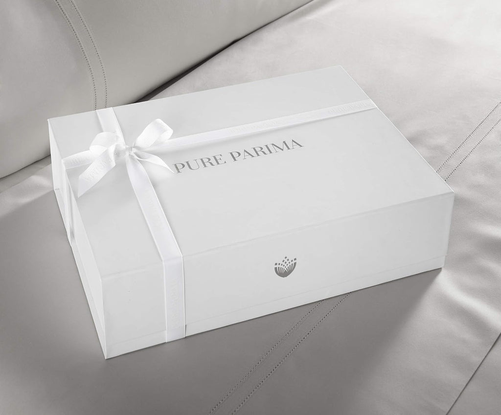 Pure Parima Yalda Sheet Set – 100% Certified Egyptian Cotton, Double-Hem Stitch, Queen, Grey