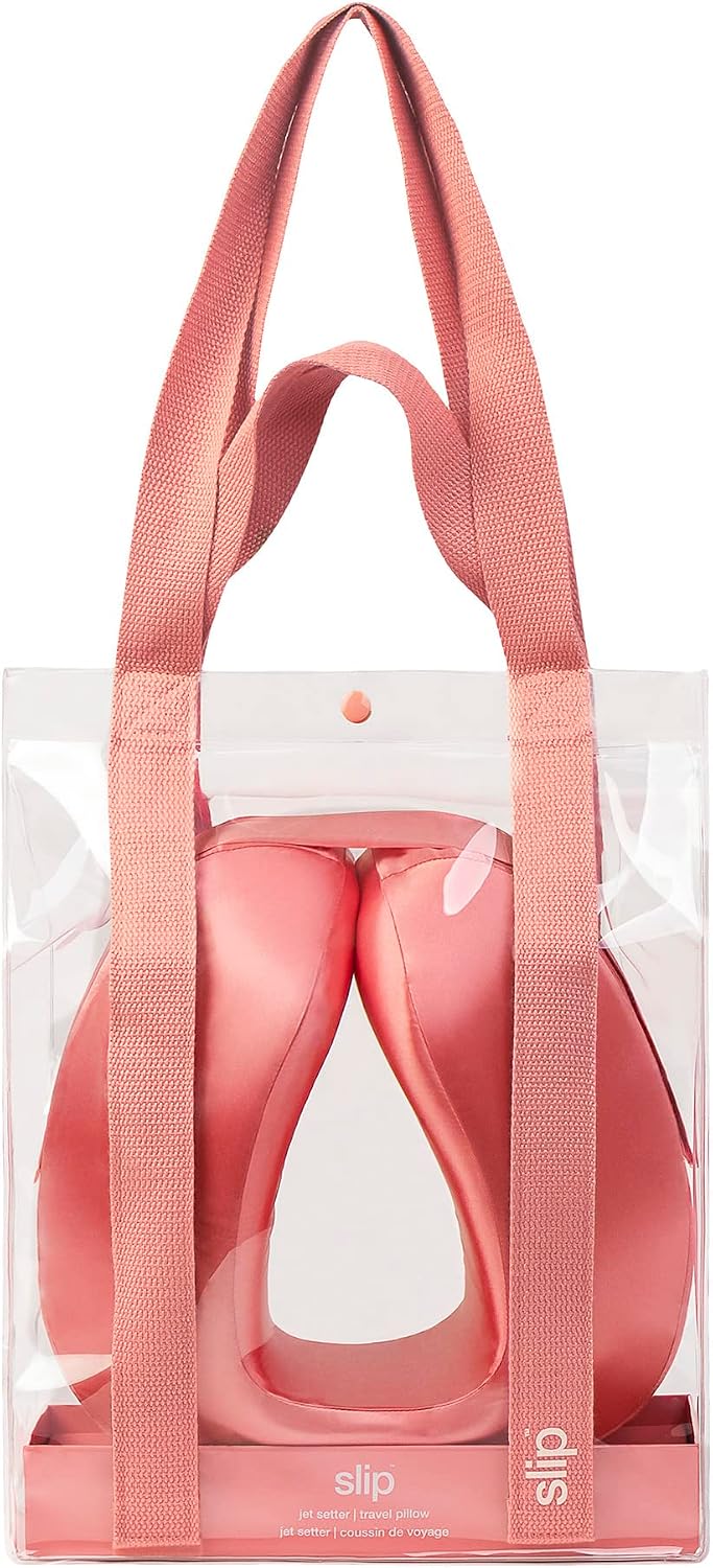 SLIP Silk Jet Setter Travel Pillow - Blush - The Slipsilk Difference Highest Grade Pure 22 Momme Mulberry Silk Pillowcase - Anti-Aging, Anti-Sleep Crease, Anti-BedHead