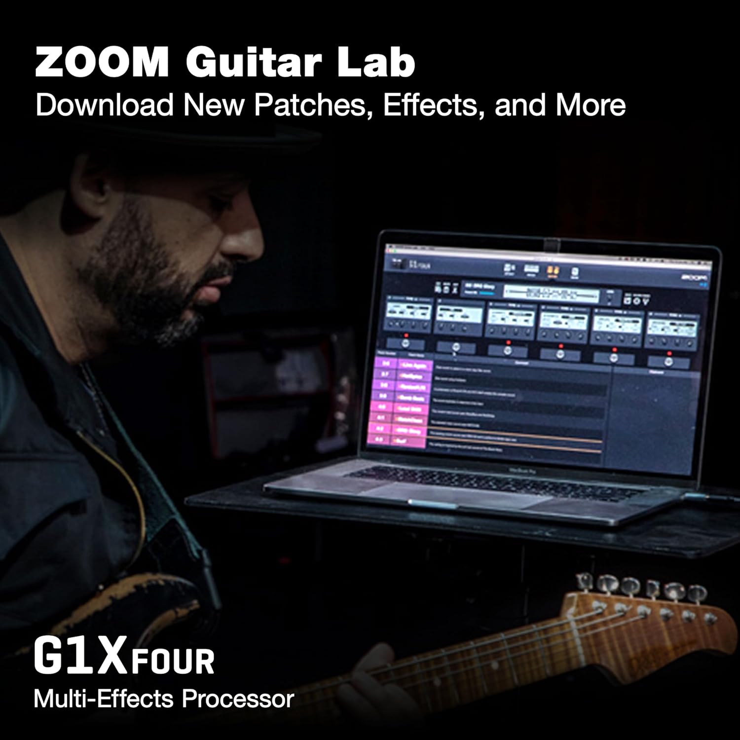 Zoom G1X FOUR Guitar Multi-Effects Processor with Expression Pedal, 70+ Effects & Amp Modeling, Looper, Rhythm Section, Tuner, Battery Powered