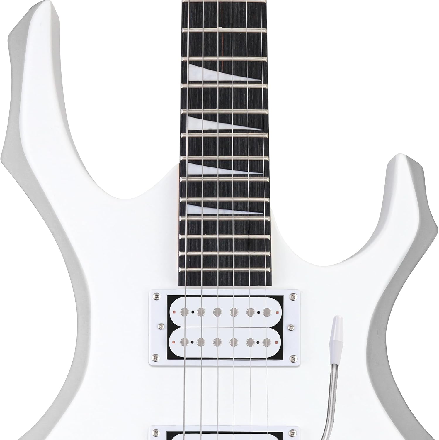Pyle Heavy Metal EG Fire Electric Guitar Axe w/ Amplifier Kit, Full Size Instrument w/ Practice Amp & Accessories, Metal Axe, White