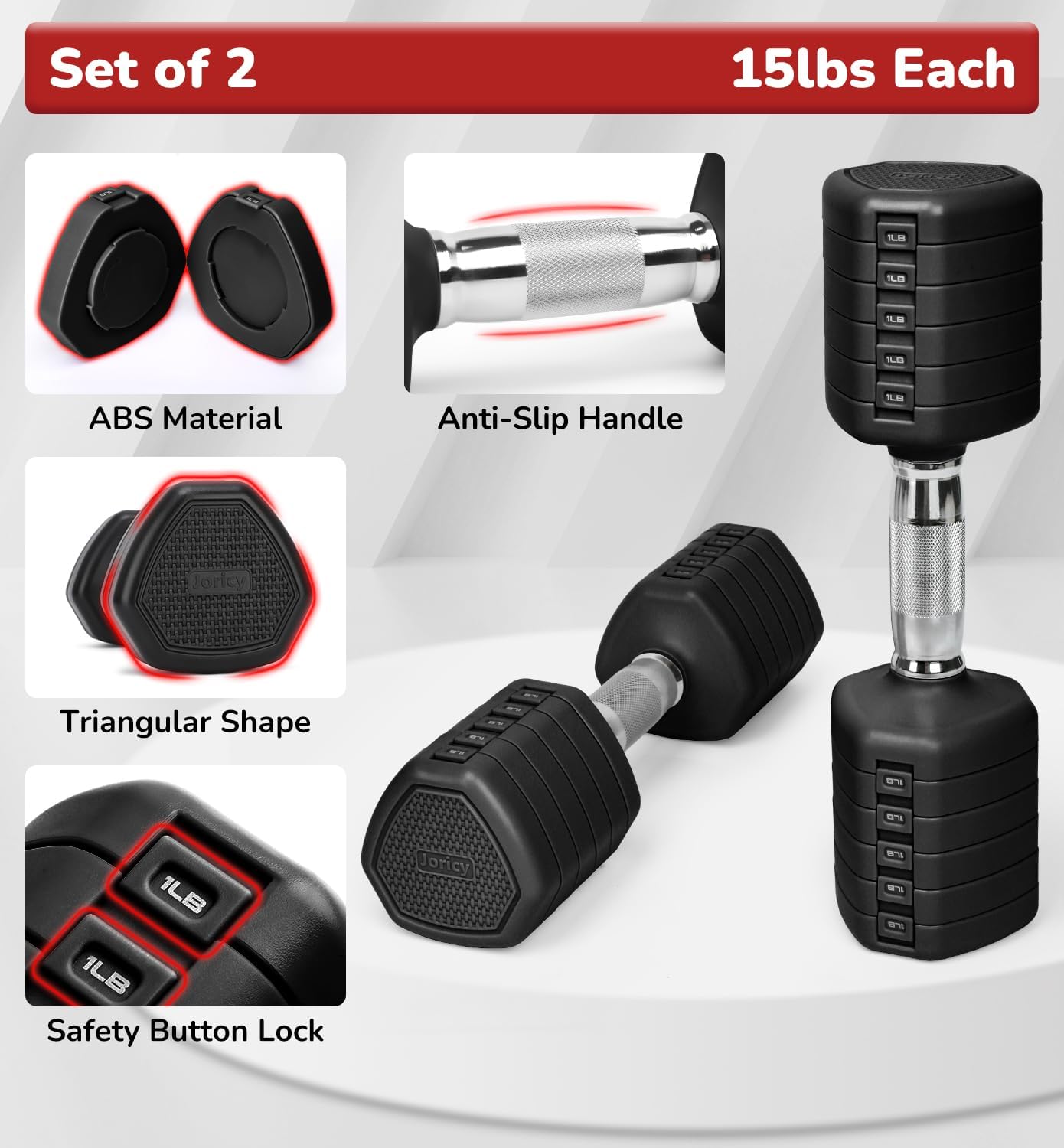10LBS 20LBS 30LBS Dumbbell Set, Adjustable Dumbbells Set of 2 Hand Weights for Women Men Weight Sets for Home Gym Outdoor Exercise Workout Strength Training Equipments