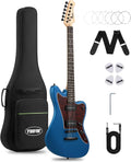 Tostar Electric Guitar: P90 Pickups, TOM Bridge & Smoked Matte Finish, 3-Way Switch, 39' Solid Body Electric Guitar for Intermediate Players, Guitarra Eléctrica Kit, Musical Birthday Gifts, Blue