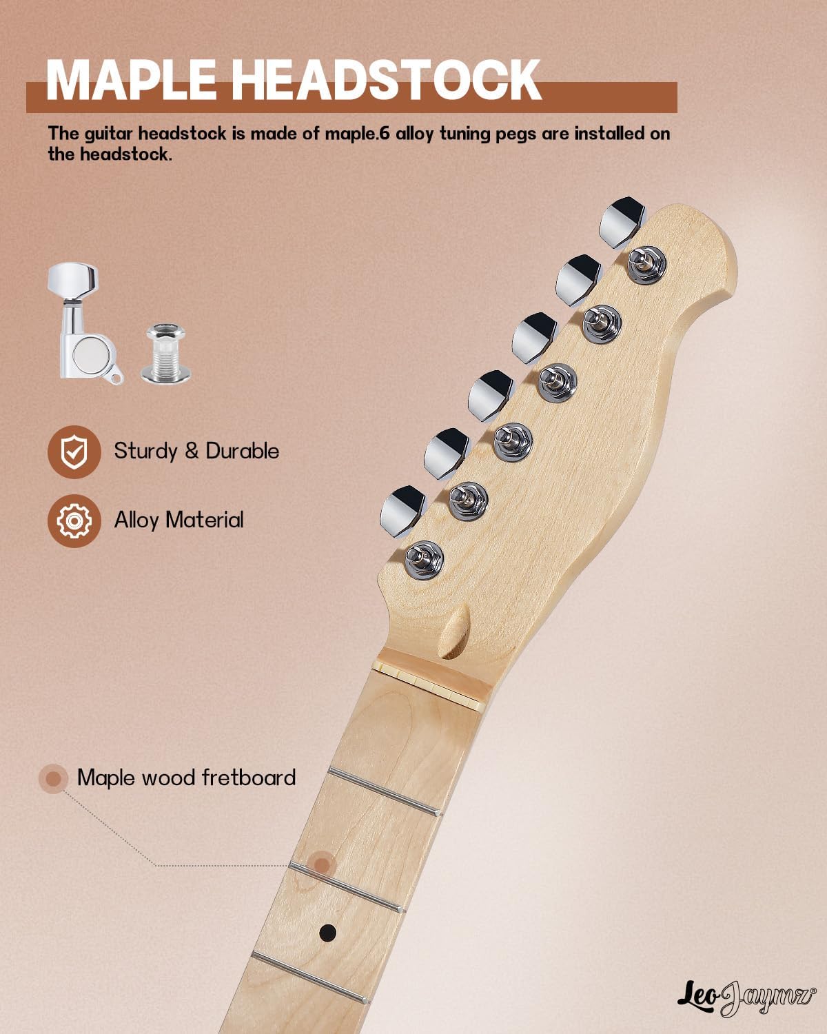 Leo Jaymz DIY TL Style Electric Guitar Kits,Spray-painted Mahogany Body,Maple Neck, including all Components (TL Black)