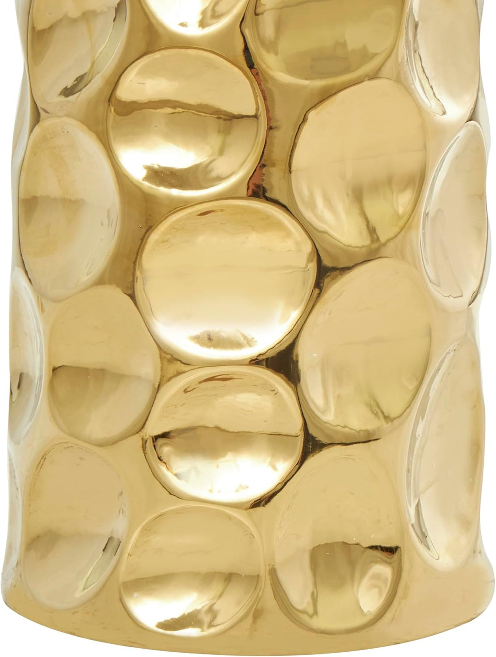 Deco 79 Ceramic Geometric Decorative Vase Bubble Centerpiece Vase with Concaved Circles, Flower Vase for Home Decoration 8' x 8' x 39', Gold