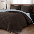 Designer Reversible Comforter California King (98 x 116) Inches Size Brown/Blue Down Alternative 100% Egyptian Cotton with 2 Pillow Cases, 3 PCS Set