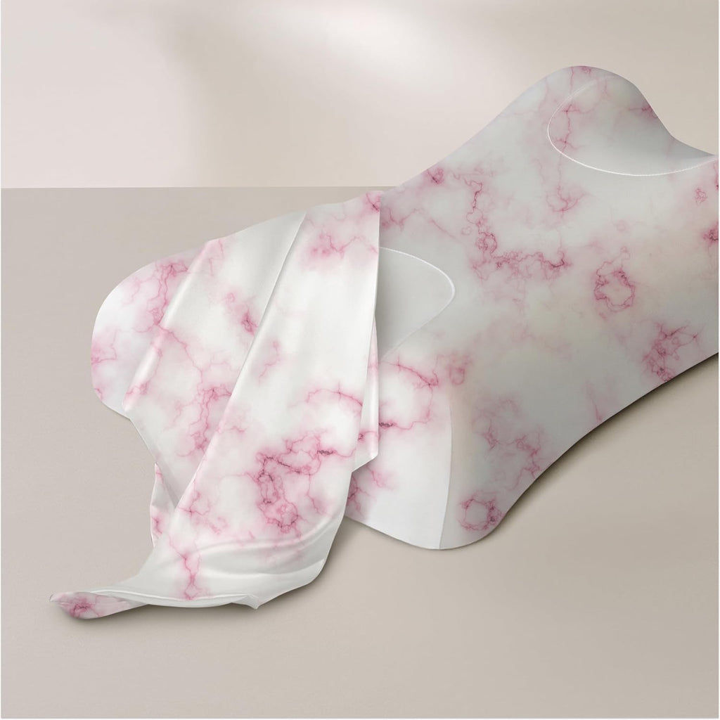 Sleep & Glow Omnia Natural Silk Pillowcase for Hair and Skin Fits Unique Shape of Sleep&Glow Omnia Pillow – 19mm Grade 6A Mulberry Silk (Pink Marble)