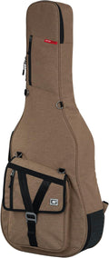 Gator Cases Transit Series Lightweight Acoustic Guitar Gig Bag with Back Pack Straps and Rubberized Base, Tan Exterior (GT-ACOUSTIC-TAN)