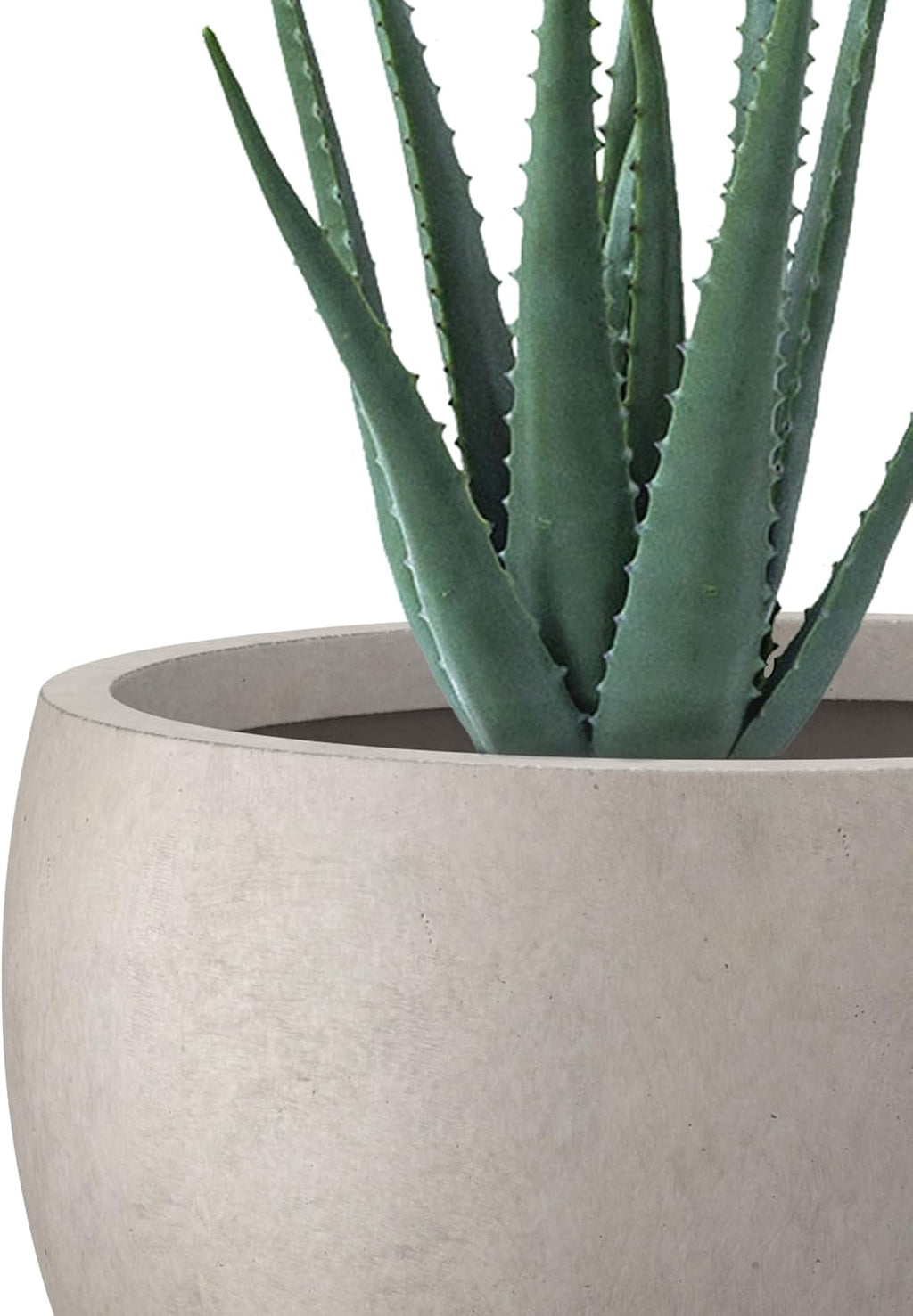 Kante 19.9',15.7',11.8' Dia Round Concrete Planter Set of 3, Outdoor/Indoor Large Bowl Plant Pots with Drainage Hole and Rubber Plug for Garden Patio Balcony Home, Weathered Concrete