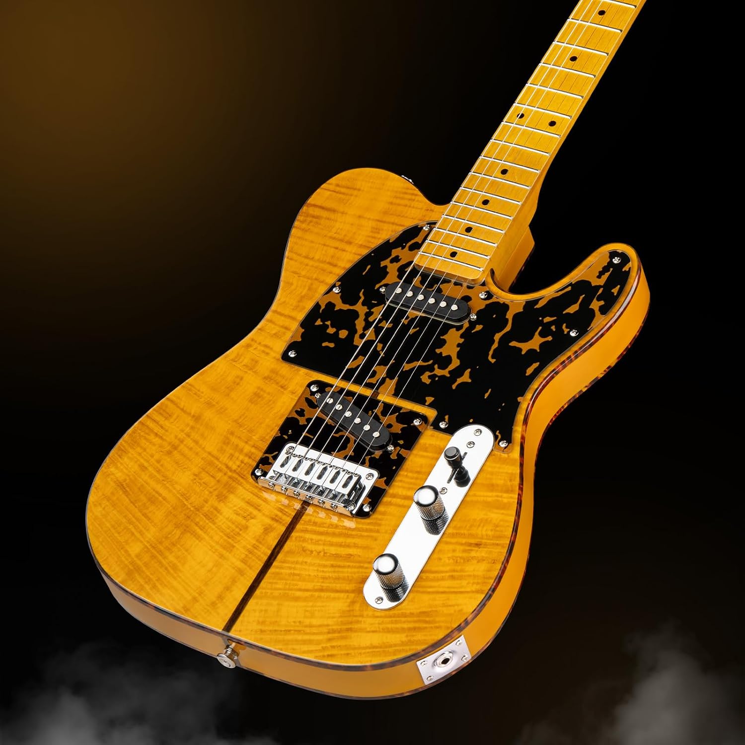 MBT Solid Body Electric Guitar with Mahogany Body, Maple Fingerboard and Bone Nut, for Beginner to Professional Players, Right Handed, Natural Gloss Surface