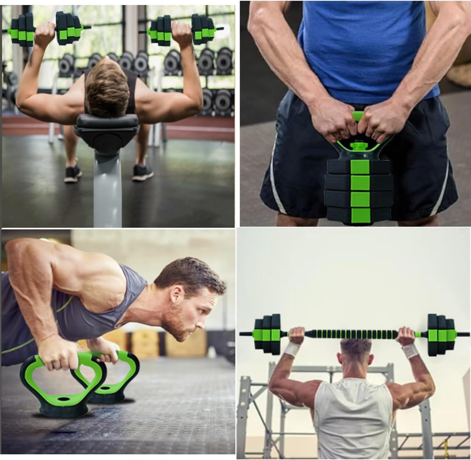 GarveeLife 44 LBS Adjustable Dumbbell Set with Iron Grip for Home Gym,4-in-1 Adjustable Weights as Barbell Set, Dumbbell Set,Kettlebells and Push-up