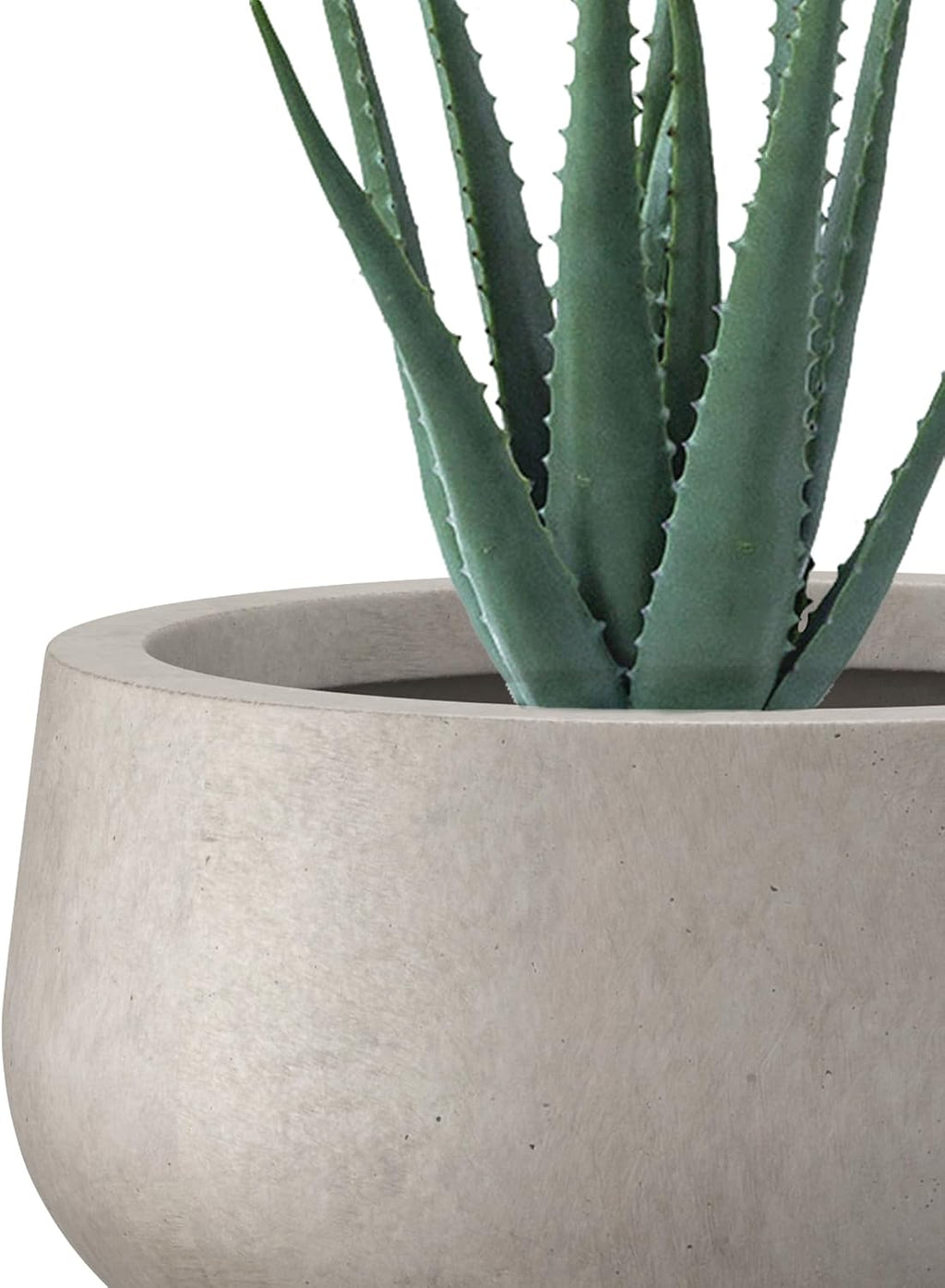 Kante 19.6',15.7',11.8' Dia Round Concrete Planters Set of 3, Outdoor Indoor Large Plant Pots with Drainage Hole, Modern Curvaceous Design, Weathered Concrete