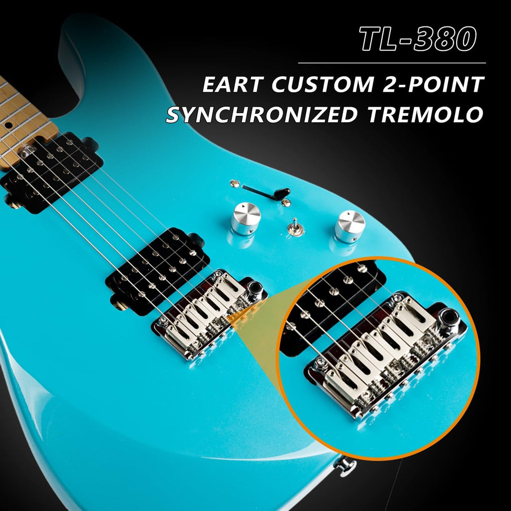 EART TL-380 Professional Electric Guitar for Versatile Players | Roasted Maple Neck & Fingerboard, Humbuckers with Coil-Split, Stainless Steel Frets, Gloss Finish