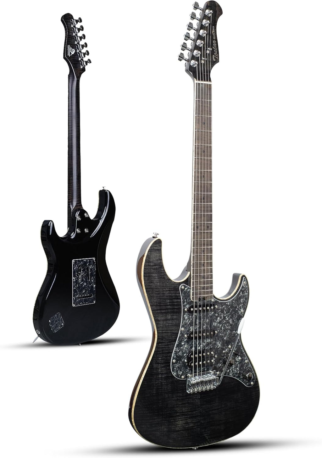 TOSTAR 39inch Telecaster Solid Body Electric Guitar for Adults Professional Player,Full Size 6 string, 2-Point Tremolo, Right Handed, Roasted Canadian Flamed Maple, Glossy Finish