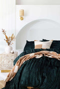 The Harry Creations 3 Pcs Set Solid Pattern Velvet Bedding Ultra Donna Crushed Luxury Boho Duvet Cover (Crush- Emerald Green, Super King Plus 114' x 118')