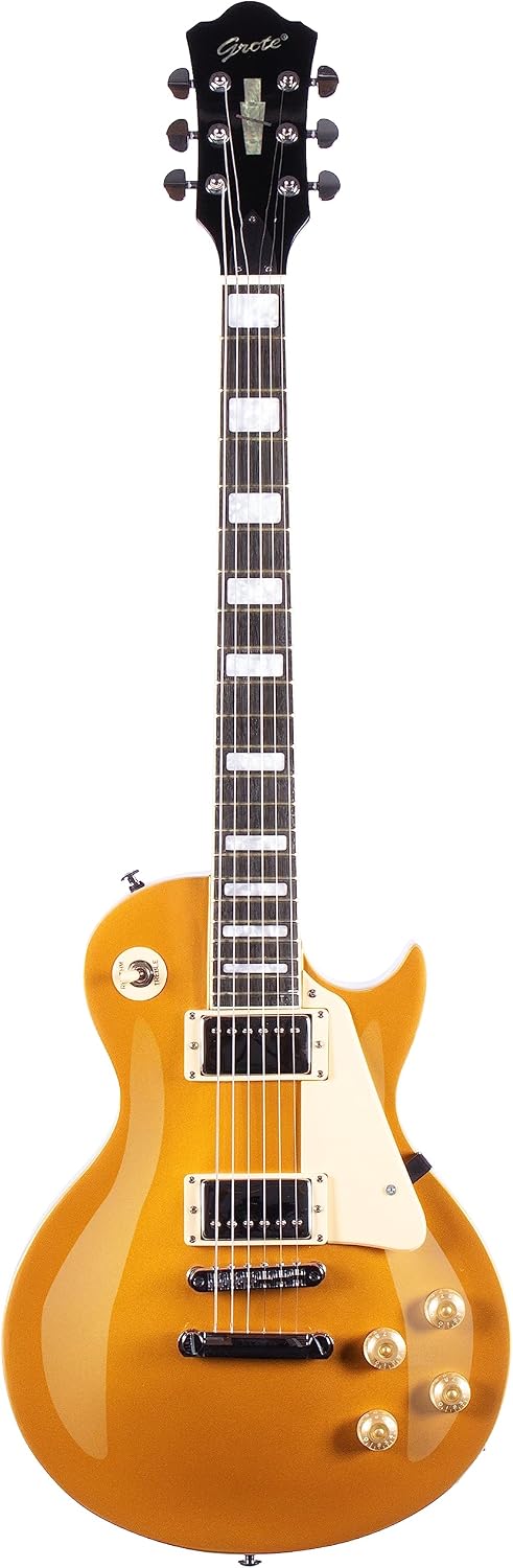 Grote Guitar Metallic Paints Solid Body Electric Guitar with Gigbag Picks (Yellow)