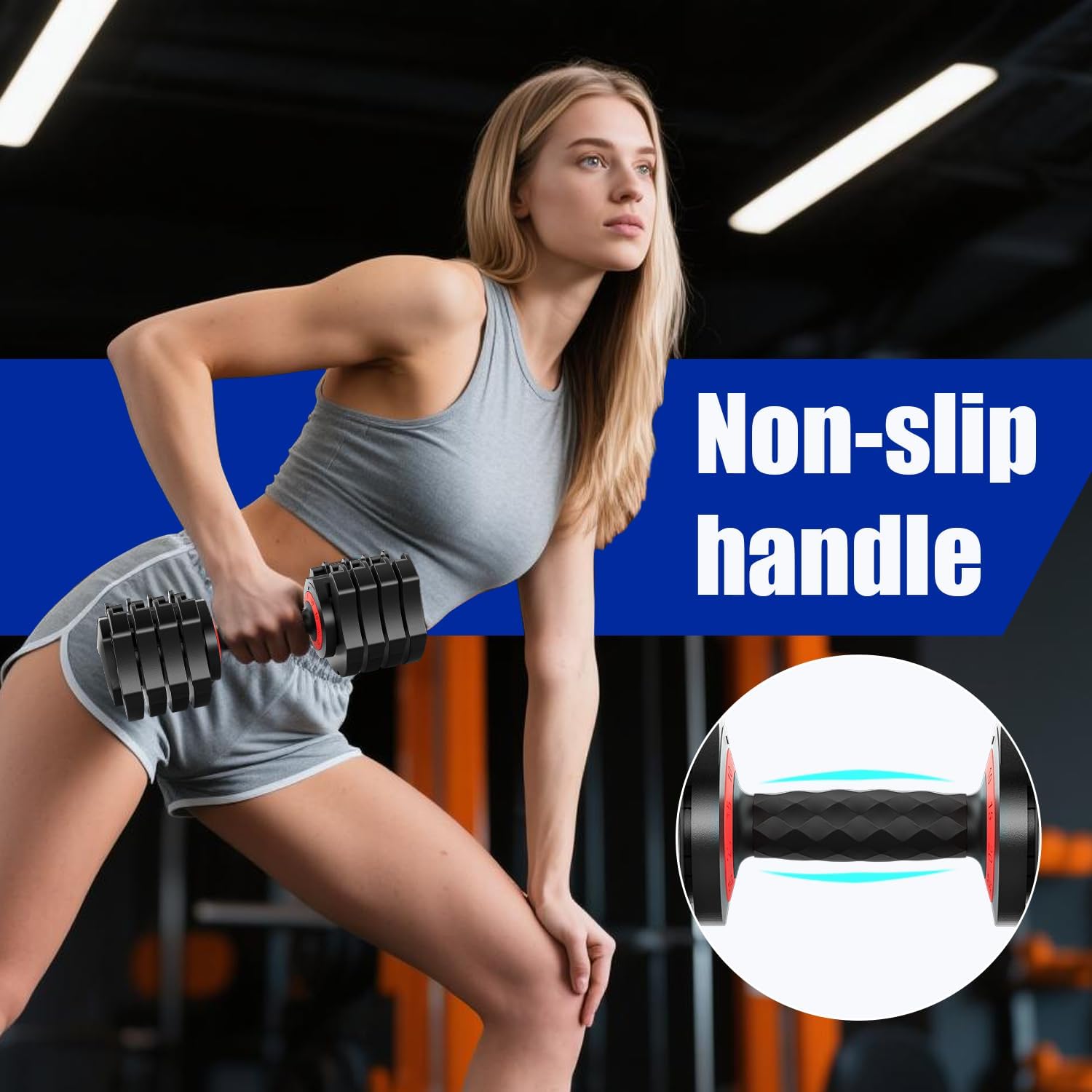 22.5lbs Adjustable Dumbbells, 5-in-1 Design for Full Body Workout, Space-Saving & Safe for Home Gym, Ideal for Beginners & Fitness Enthusiasts