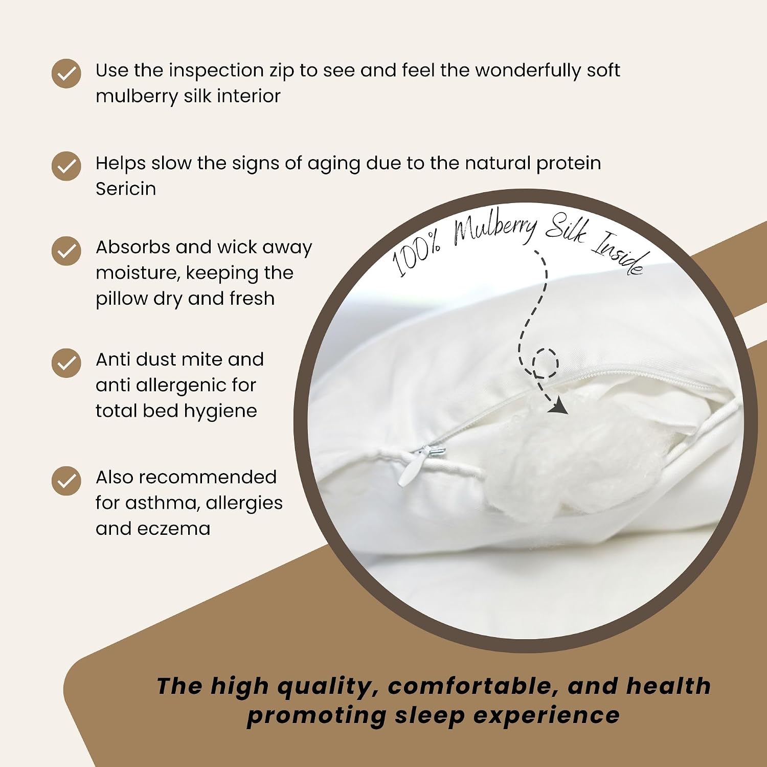 Silk Bedding Direct. Luxury Mulberry Silk-Filled Pillow. King Size, 36' x 20'. A Hypoallergenic Haven, Resting Your Dreams on Pure and Natural Mulberry Silk.