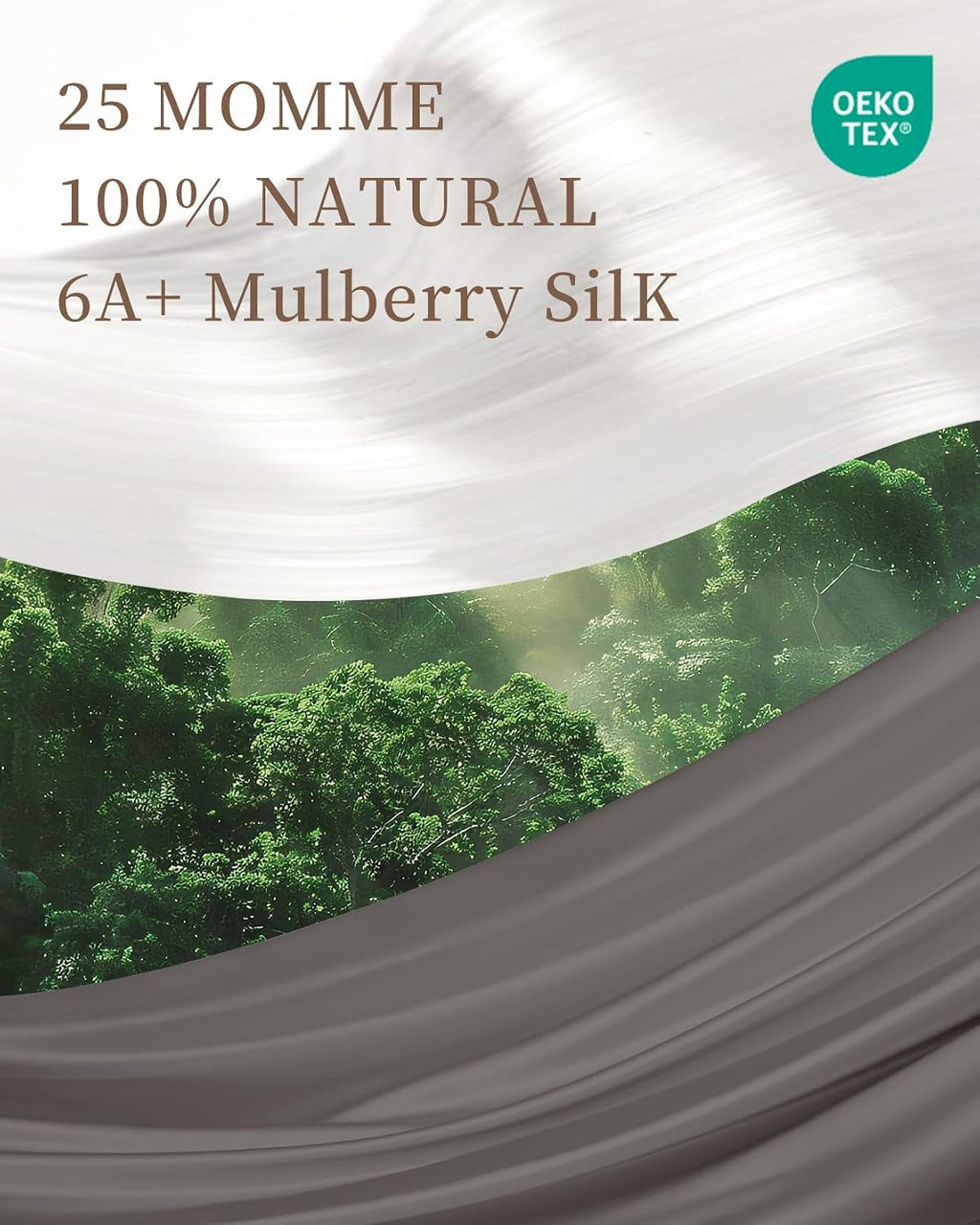 THXSILK 4pcs Silk Bed Sheets Set, 25 Momme Mulberry Silk Bedding Set, Sheets and Pillowcase Set, Extremely Soft and Luxurious (Charcoal, King)