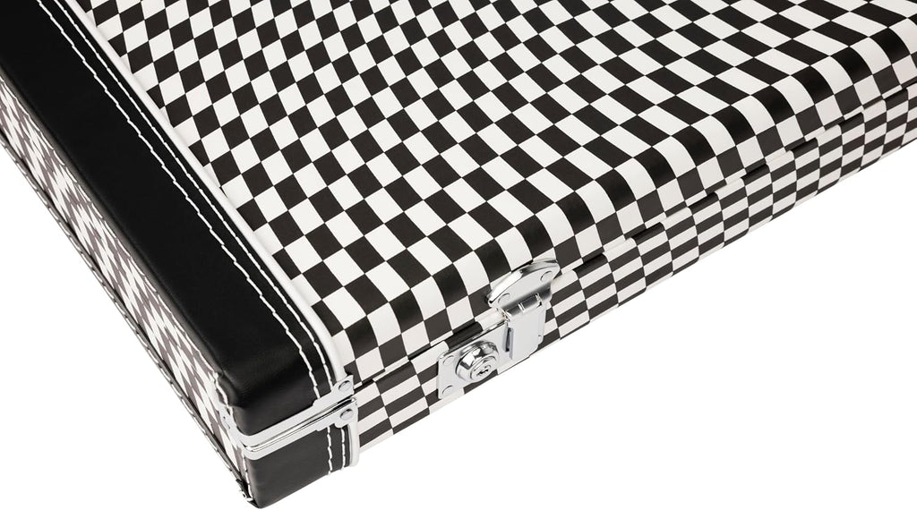 Fender Classic Series Hardshell Wood Electric Guitar Case, Stratocaster/Telecaster, Wavy Checkerboard