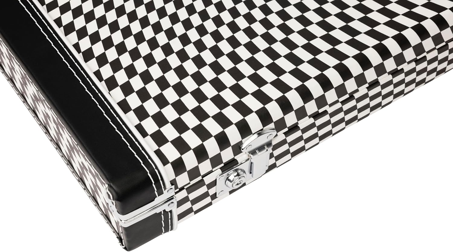 Fender Classic Series Hardshell Wood Electric Guitar Case, Stratocaster/Telecaster, Wavy Checkerboard