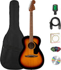 Fender California Standard Monterey E Acoustic-Electric Guitar - 3-Color Sunburst Bundle with Gig Bag, Tuner, Strap, Strings, Picks, and Austin Bazaar Instructional DVD
