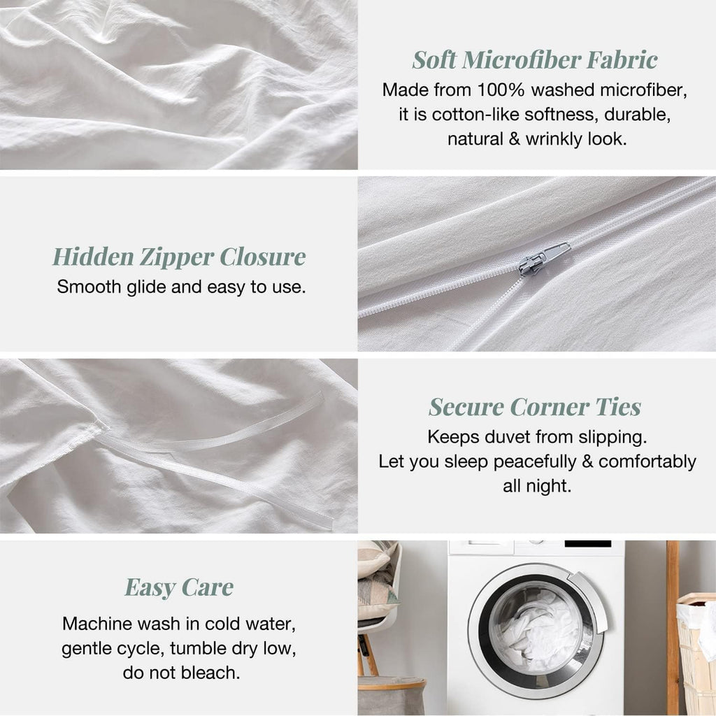 3 Side Zipper Duvet Cover Set Alaskan King 120 X 132-3 PCS Duvet Cover Set with 3 Sided Zipper Closure, Alaskan King Duvet Cover (120'x132') & 2 Pillow Cases(20'x40'), Silver Grey