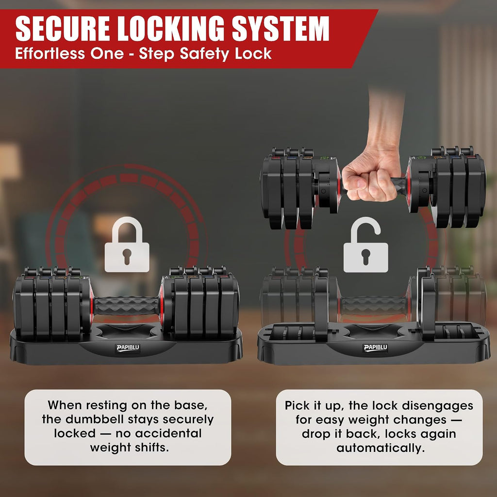 Adjustable Dumbbells Set of 2, 25LBS Adjustable Weight Dumbbells Set, 5 in 1 Free Weights with Anti-Slip Handle for Home Gym, Full-Body Strength Training (Men & Women)