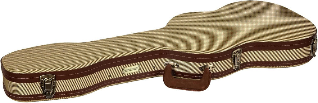 Crossrock Master Series Electric Case fits Telecaster and Stratocaster Styles of Guitars | Classic Fabric Tweed Exterior, Re-Engineered Wooden Shell (CRW720STFT)