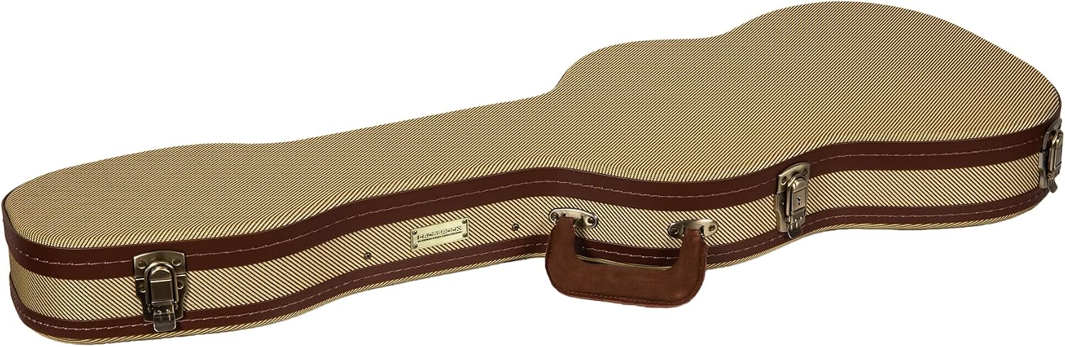 Crossrock Master Series Electric Case fits Telecaster and Stratocaster Styles of Guitars | Classic Fabric Tweed Exterior, Re-Engineered Wooden Shell (CRW720STFT)