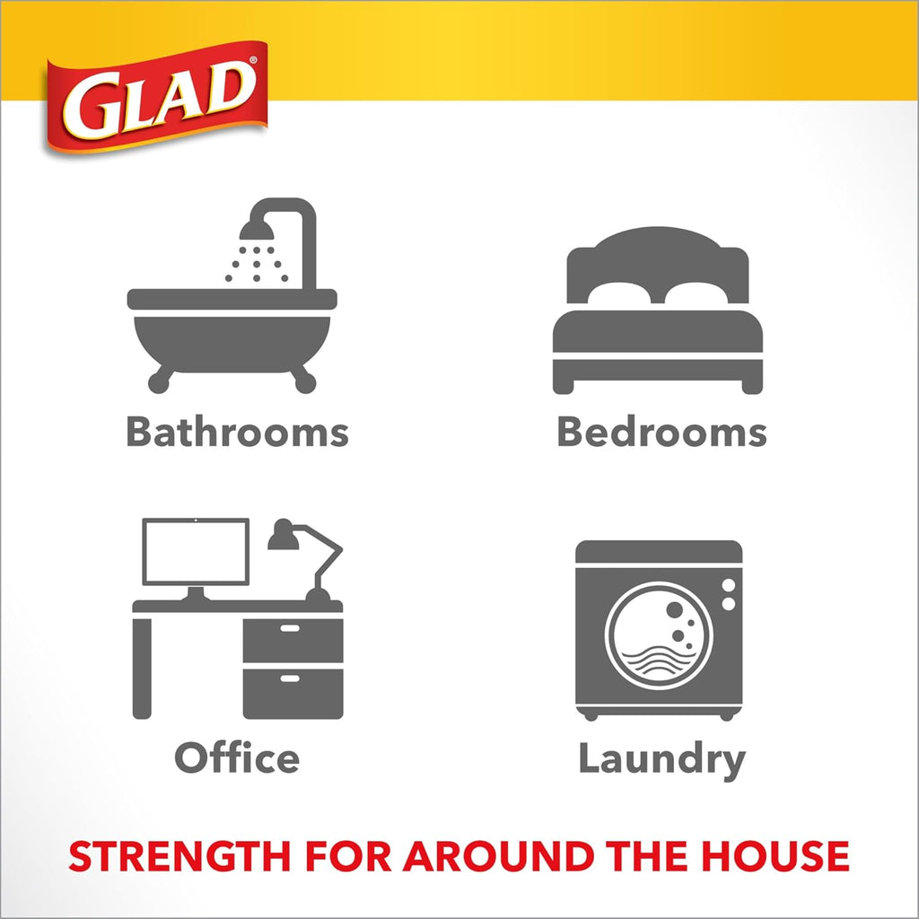 Glad Medium Trash Bags, 8 Gallon, Febreze Fresh Clean Garbage Bags, With Odor Control and Drawstring, 80 Count (Pack of 12)