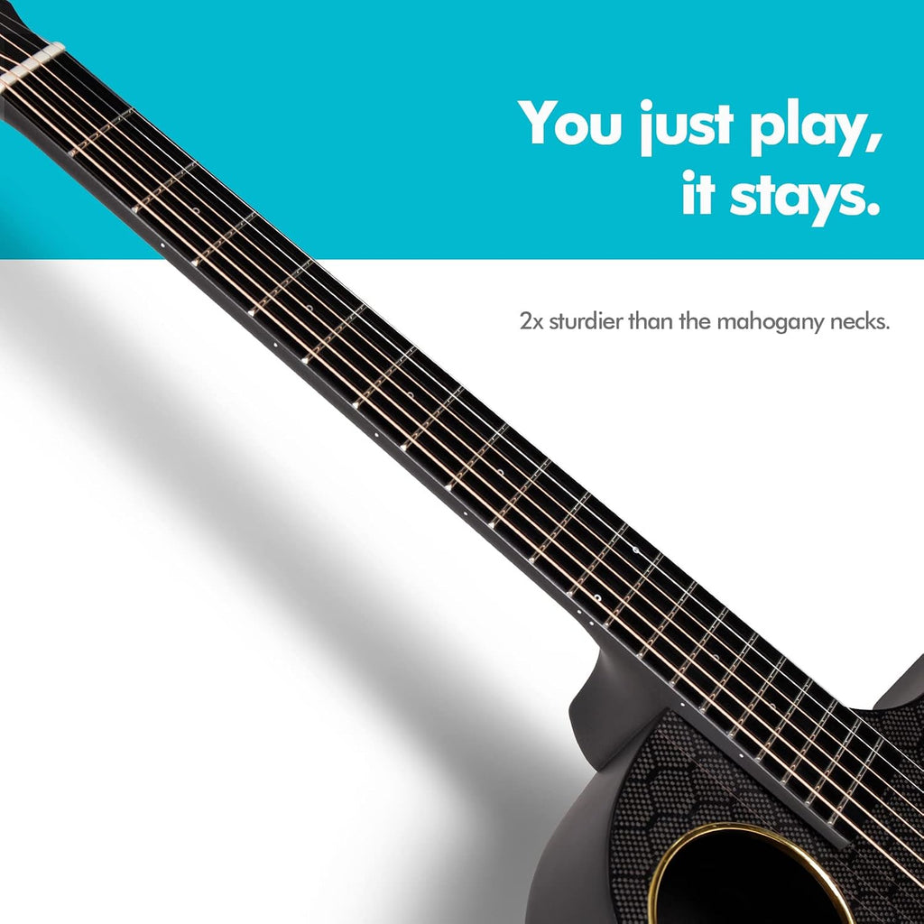 Enya X4 PRO Carbon Fiber Acoustic Electric Guitar, 41-Inch Full Size Cutaway Design, AcousticPlus Pickup System with Built-in Effects & Tuner, Includes Deluxe Hard Case, Leather Strap, Cable