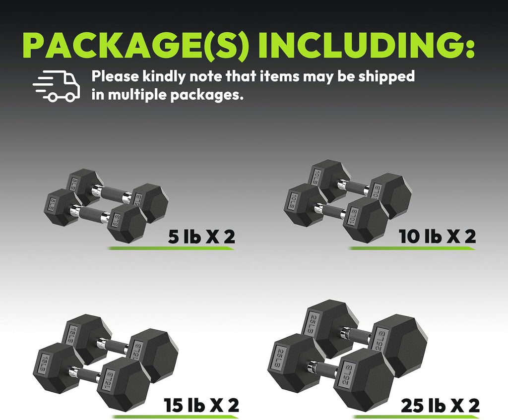 Hex Dumbbell Sets with Rack, 90-640 lb Rubber Encased Exercise & Fitness Dumbbells Set, Hand Weight for Strength Training, Weight Dumbbells