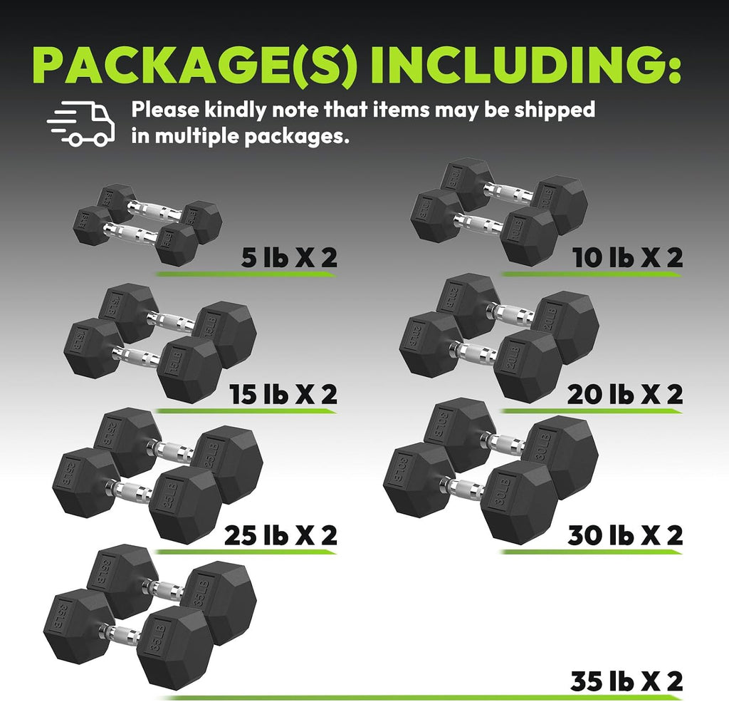 Hex Dumbbell Sets with Rack, 90-640 lb Rubber Encased Exercise & Fitness Dumbbells Set, Hand Weight for Strength Training, Weight Dumbbells