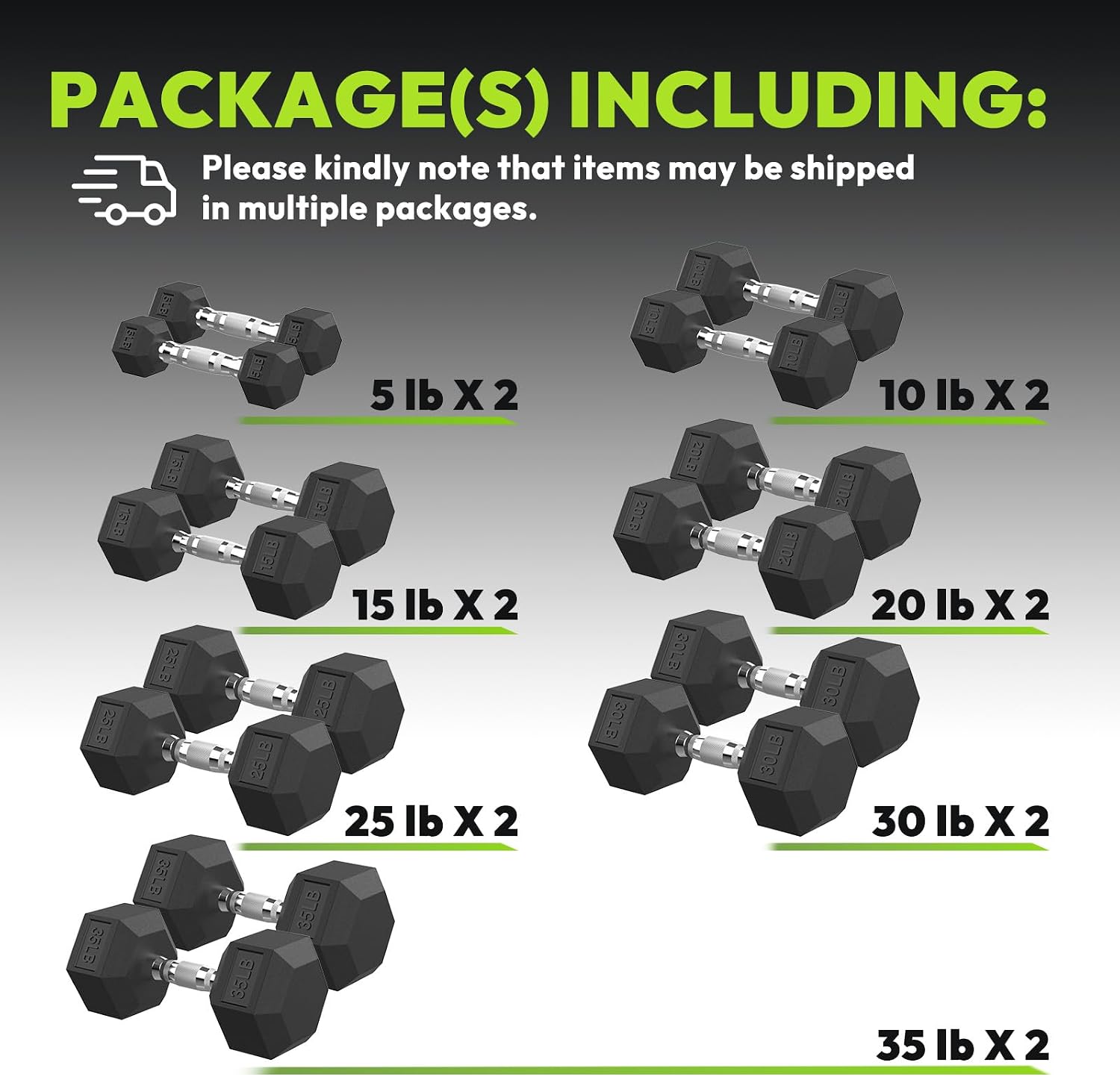 Hex Dumbbell Sets with Rack, 90-640 lb Rubber Encased Exercise & Fitness Dumbbells Set, Hand Weight for Strength Training, Weight Dumbbells