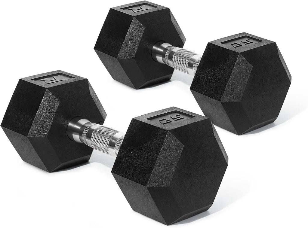 Ritfit 5-650 LBS PVC Encased Hex Dumbbell Sets with Optional Rack for Home Gym, Hand weight with Chrome Handle for Strength Training,Workouts
